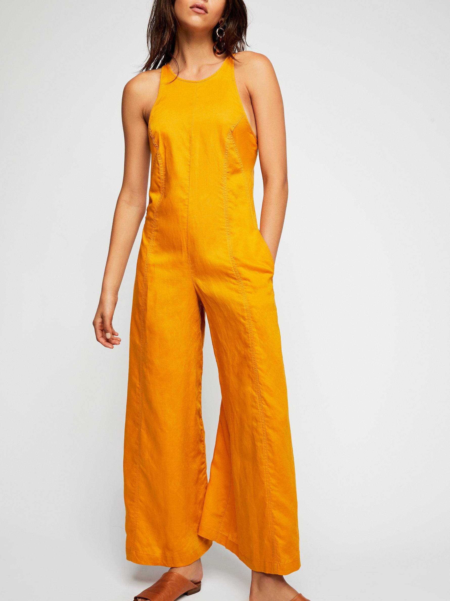 free people linen jumpsuit