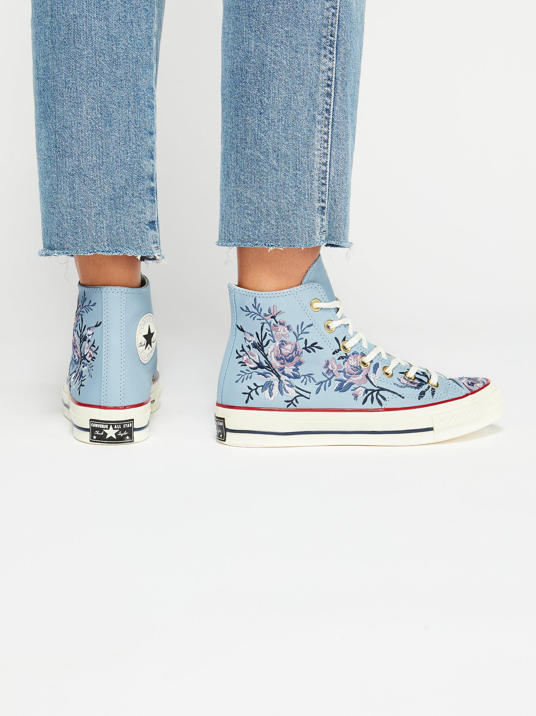 Free People Embroidered High-top Chuck Sneaker in Blue | Lyst