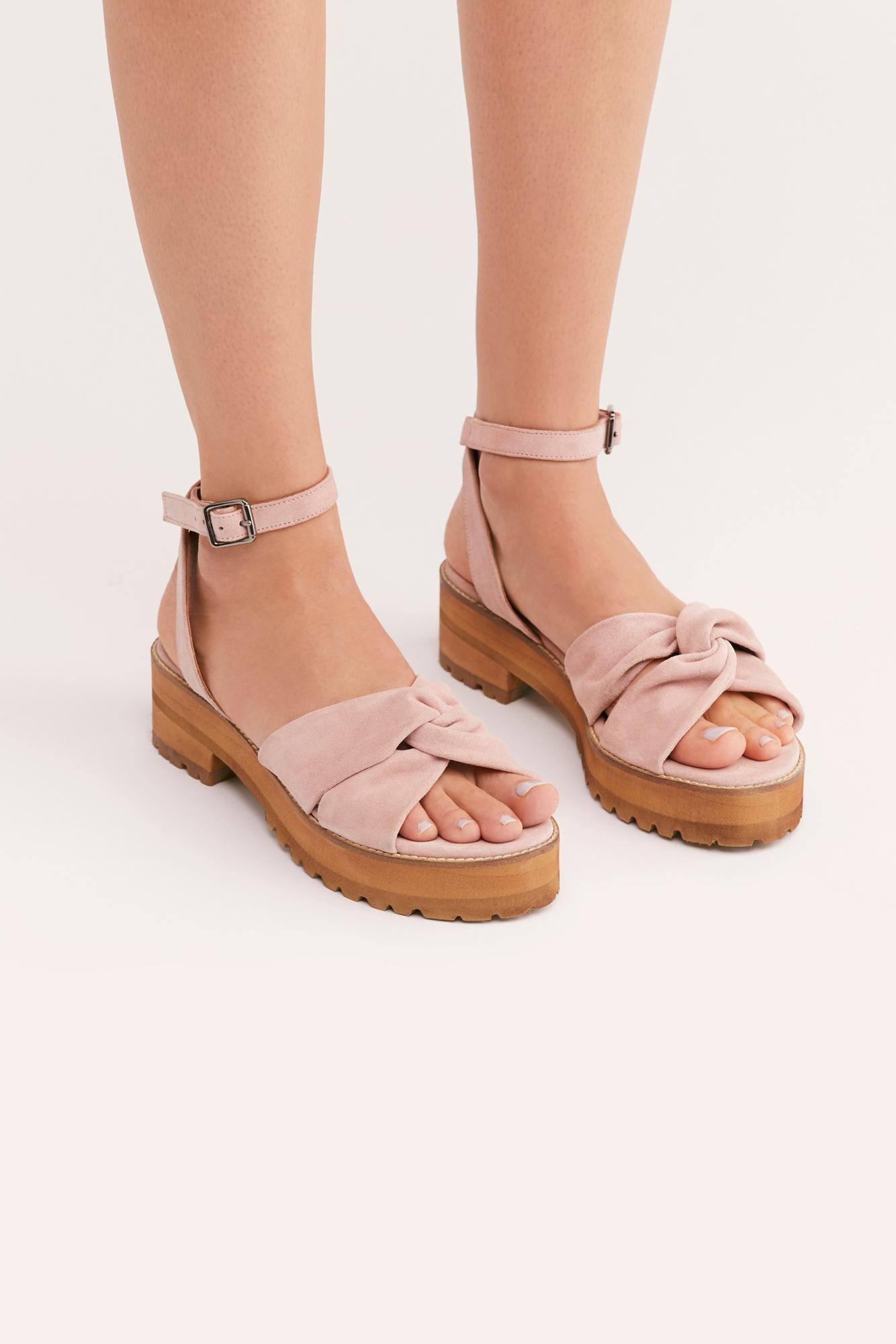 Free People Suede Essex Sandal By Fp Collection in Pink - Lyst