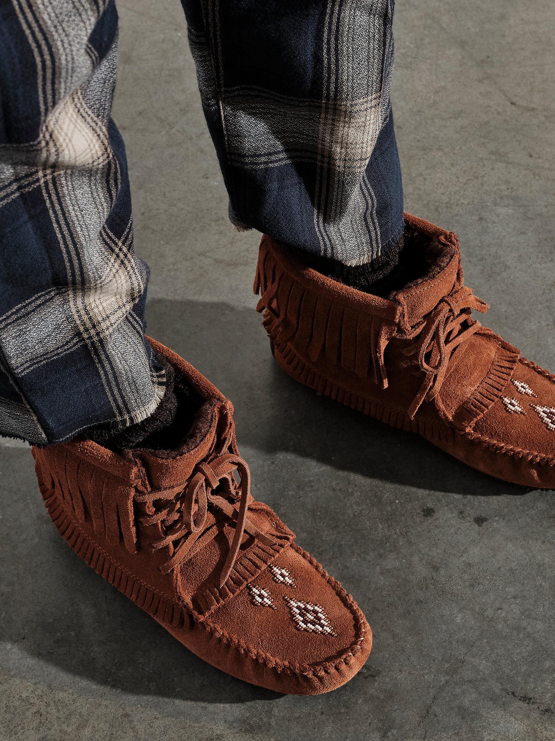 lined moccasin boots