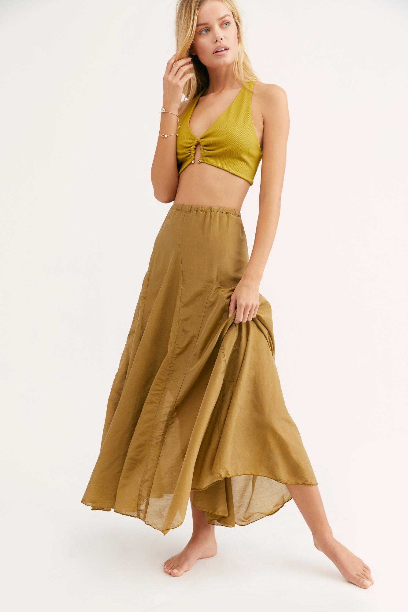 Free People Lily Cotton Silk Maxi Skirt By Cp Shades | Lyst