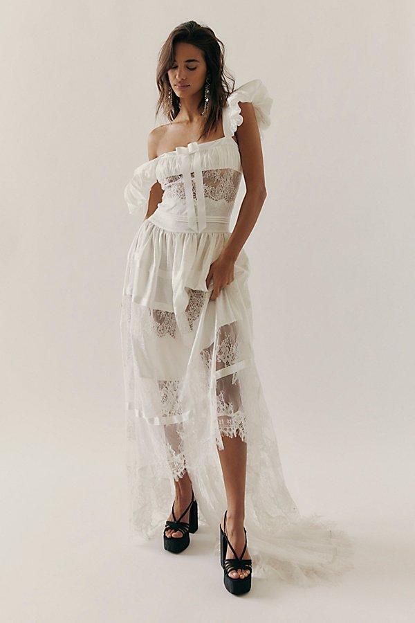 For Love & Lemons Anabelle Lace Gown in Natural | Lyst For Love & Lemons Anabelle Lace Gown in Natural | Lyst