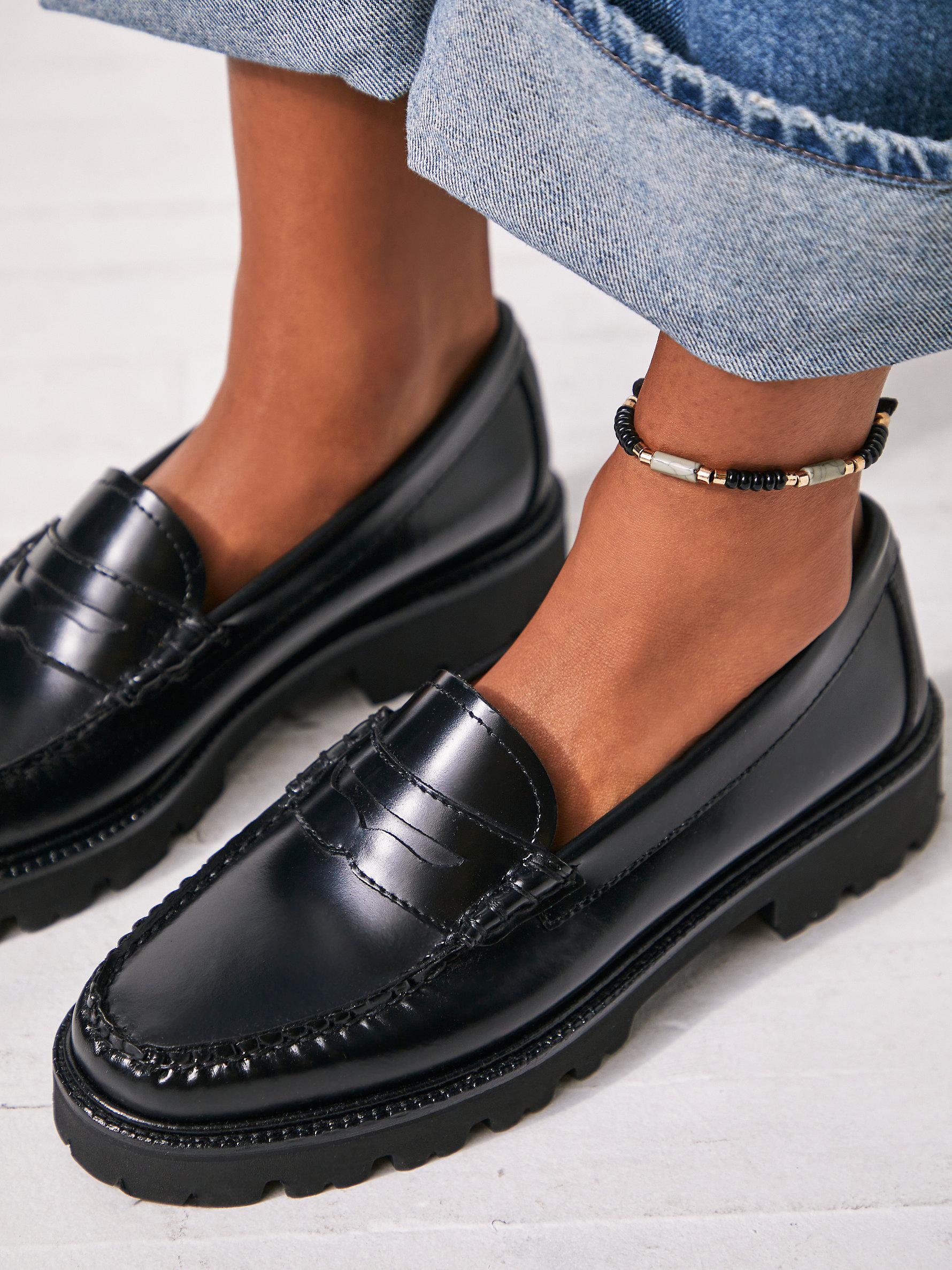 Free People G.h. Bass Whitney Super Lug Loafers in Black | Lyst
