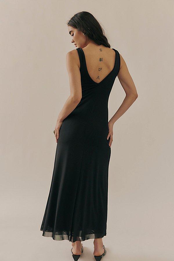 chinese dress ladies Tillie Jersey Midi Dress in Black Mono Wave main image 0