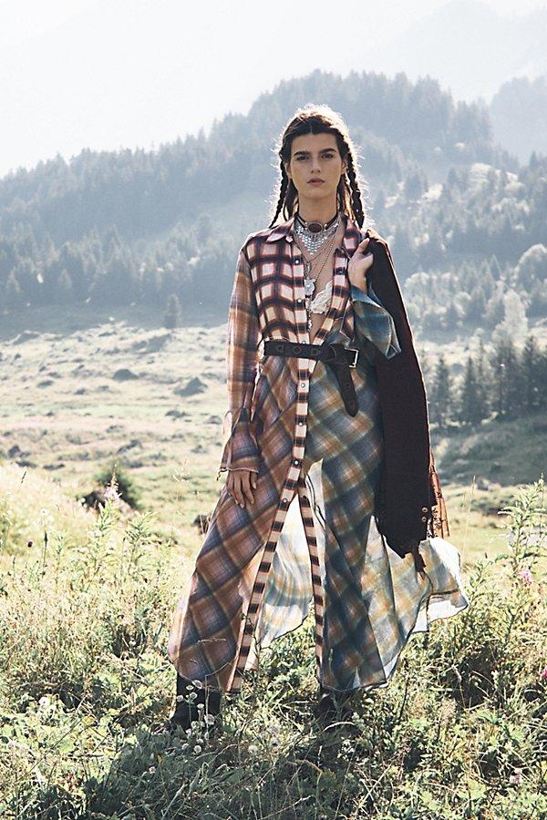 Free People Prairie Plaid Maxi Dress Set | Lyst