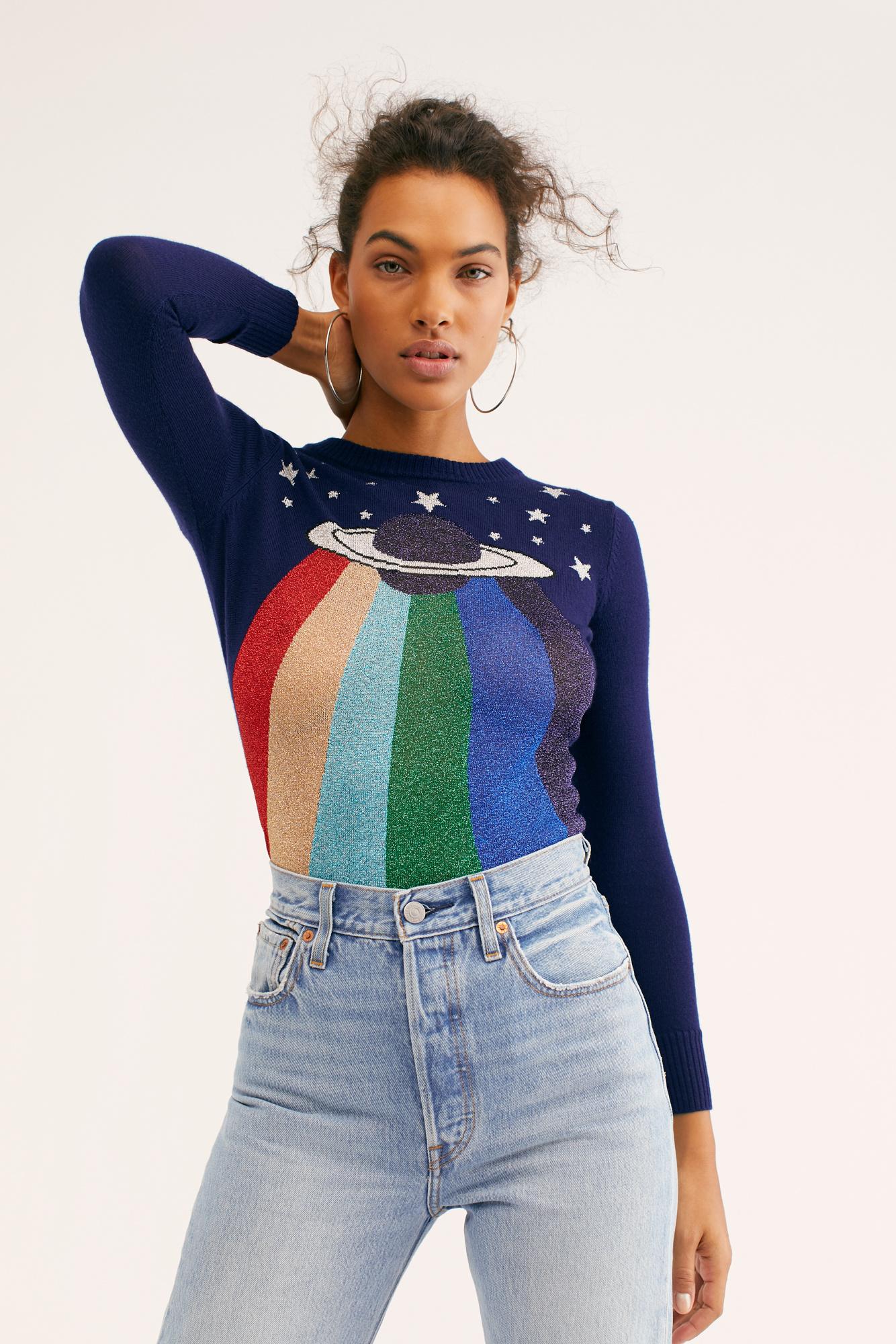 Free People Major Tom Sweater in Navy 