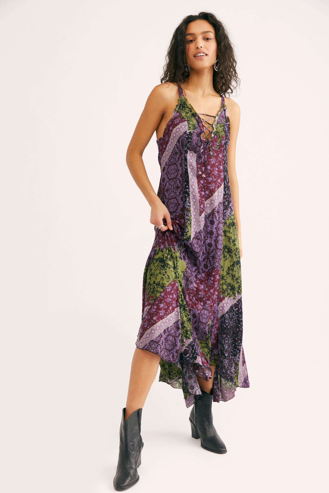 free people work of art printed maxi dress