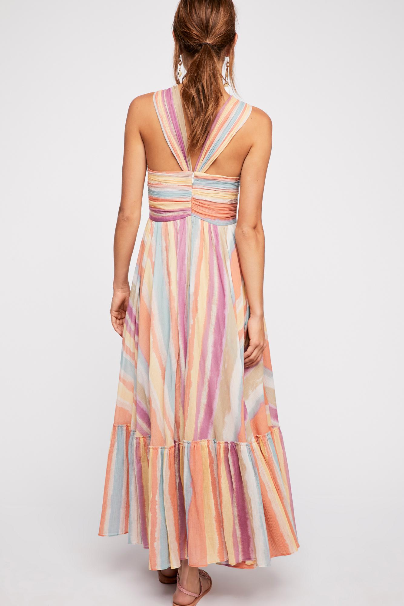 Cotton Tropical Sunrise Maxi Dress | Lyst