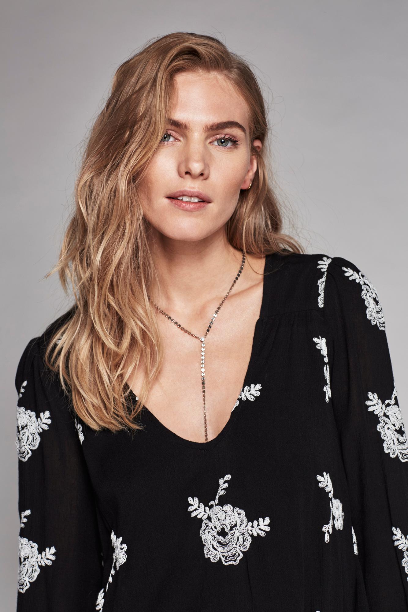 Free People Embroidered Austin Mini Dress in Black | Lyst