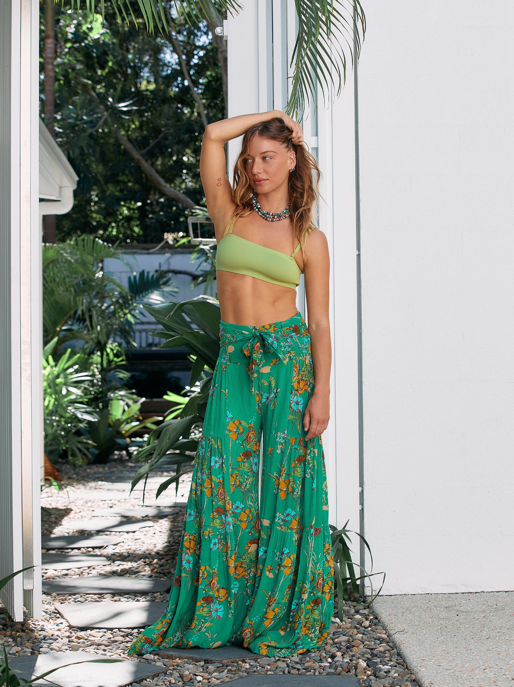 Fp One Aloha Printed Wide-leg Pants 