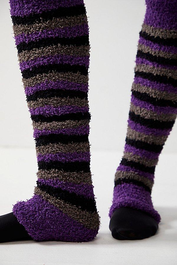 Free People Harmonie Striped Pamper Leg Warmers in Purple