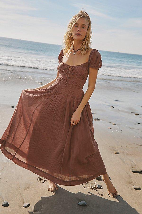 Free People Feeling Bonita Midi in Brown Lyst Free People Feeling Bonita Midi in Brown Lyst