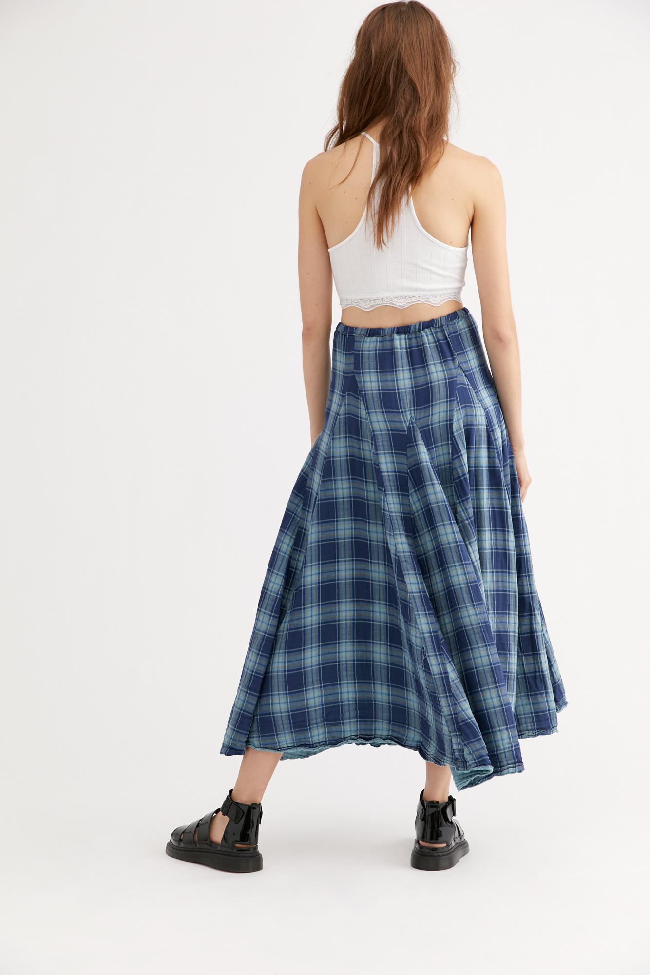 magasin Rullesten plan Free People Lily Cotton Maxi Skirt By Cp Shades in Blue | Lyst