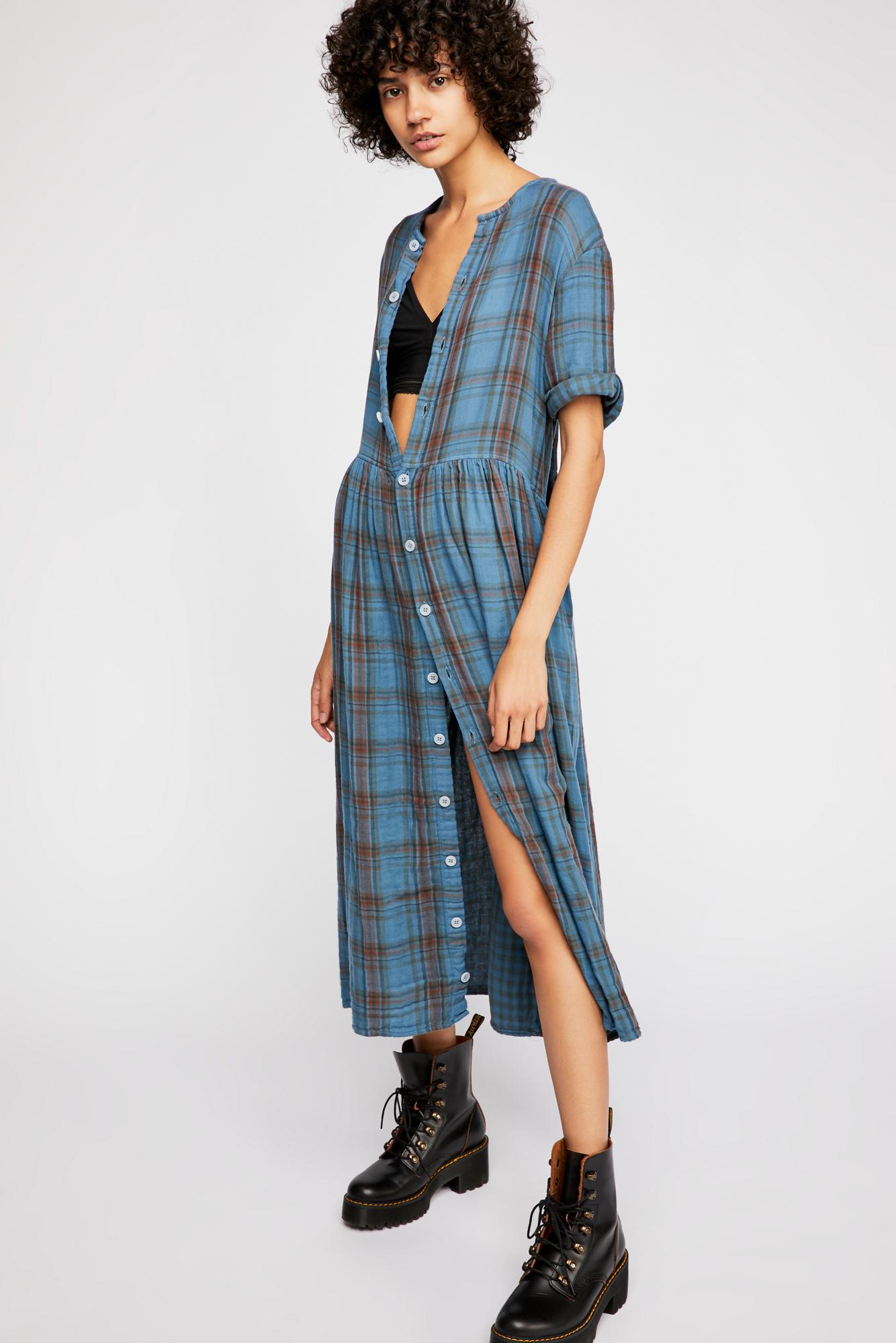 lou lou plaid midi dress