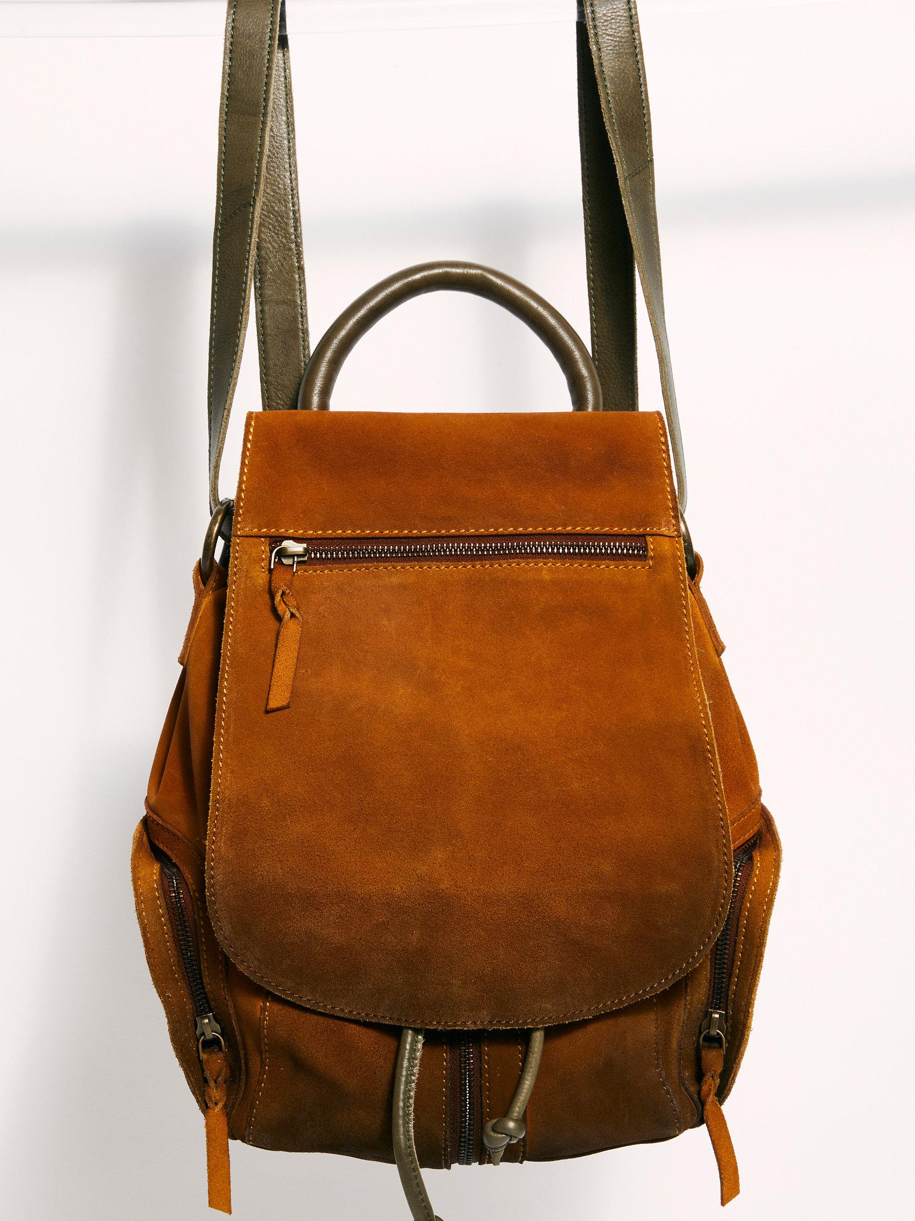 Free People Leather High Line Convertible Backpack in Ombre Tan (Brown ...