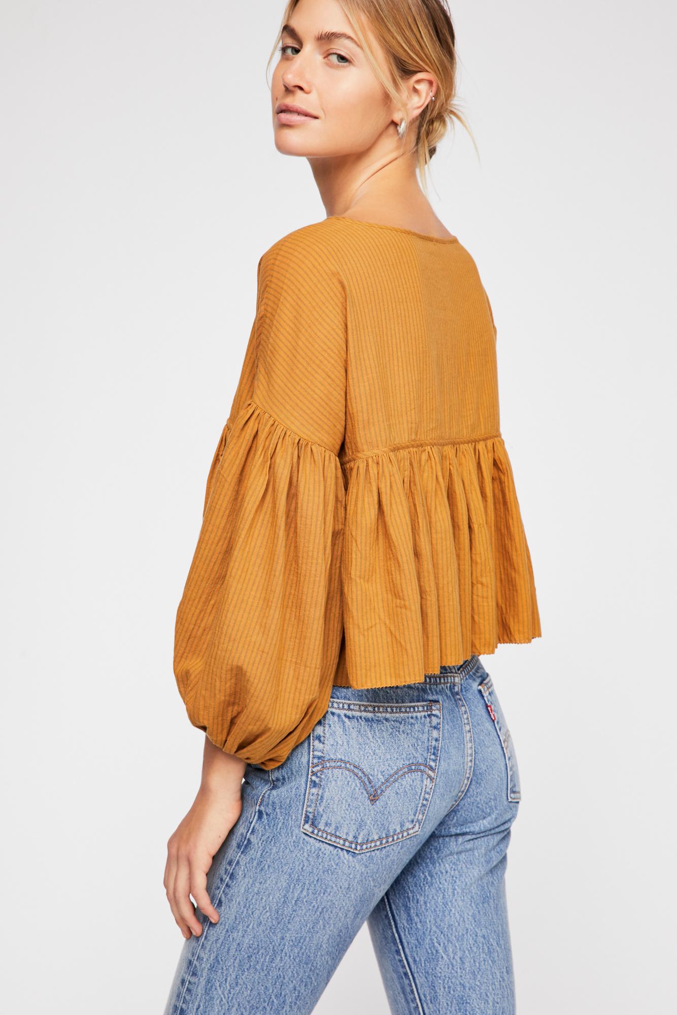 free people yellow blouse