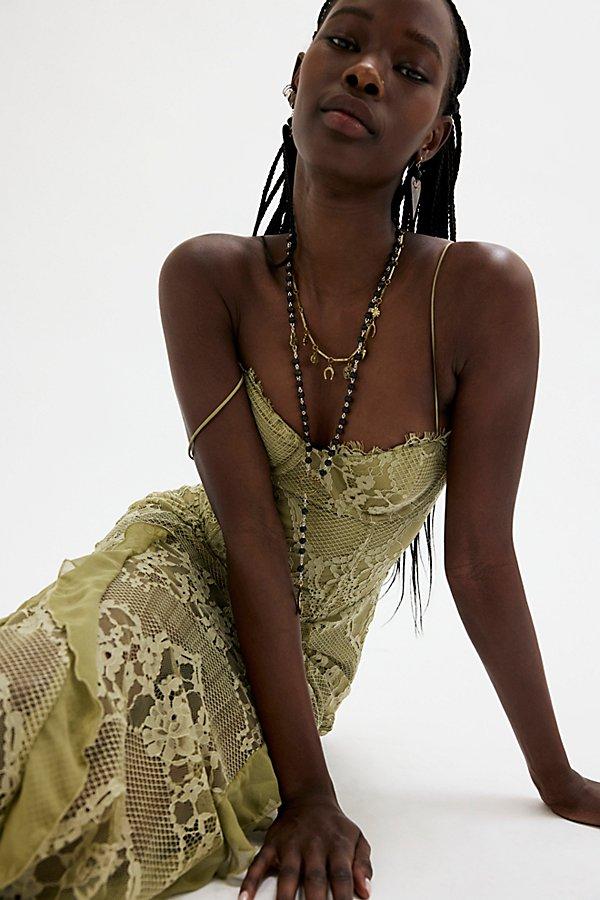 love and lemons green dress For Love & Lemons Martini Velvet Maxi Dress