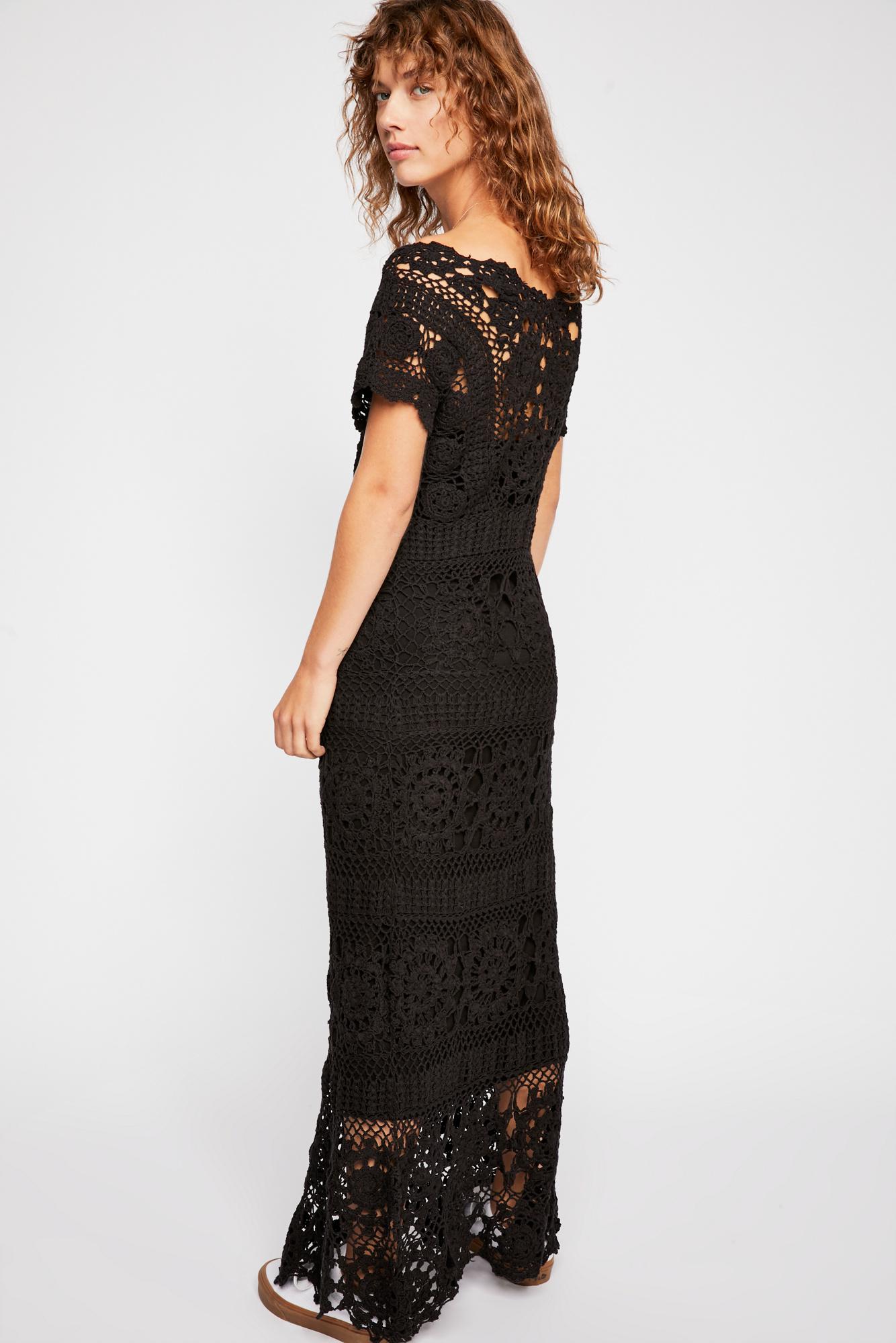 free people crochet maxi dress