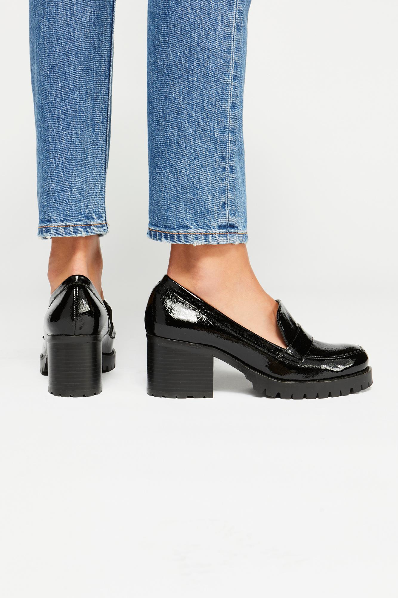 Free People Leather Lexden Block Heel Loafer By Jane & The Shoe in ...