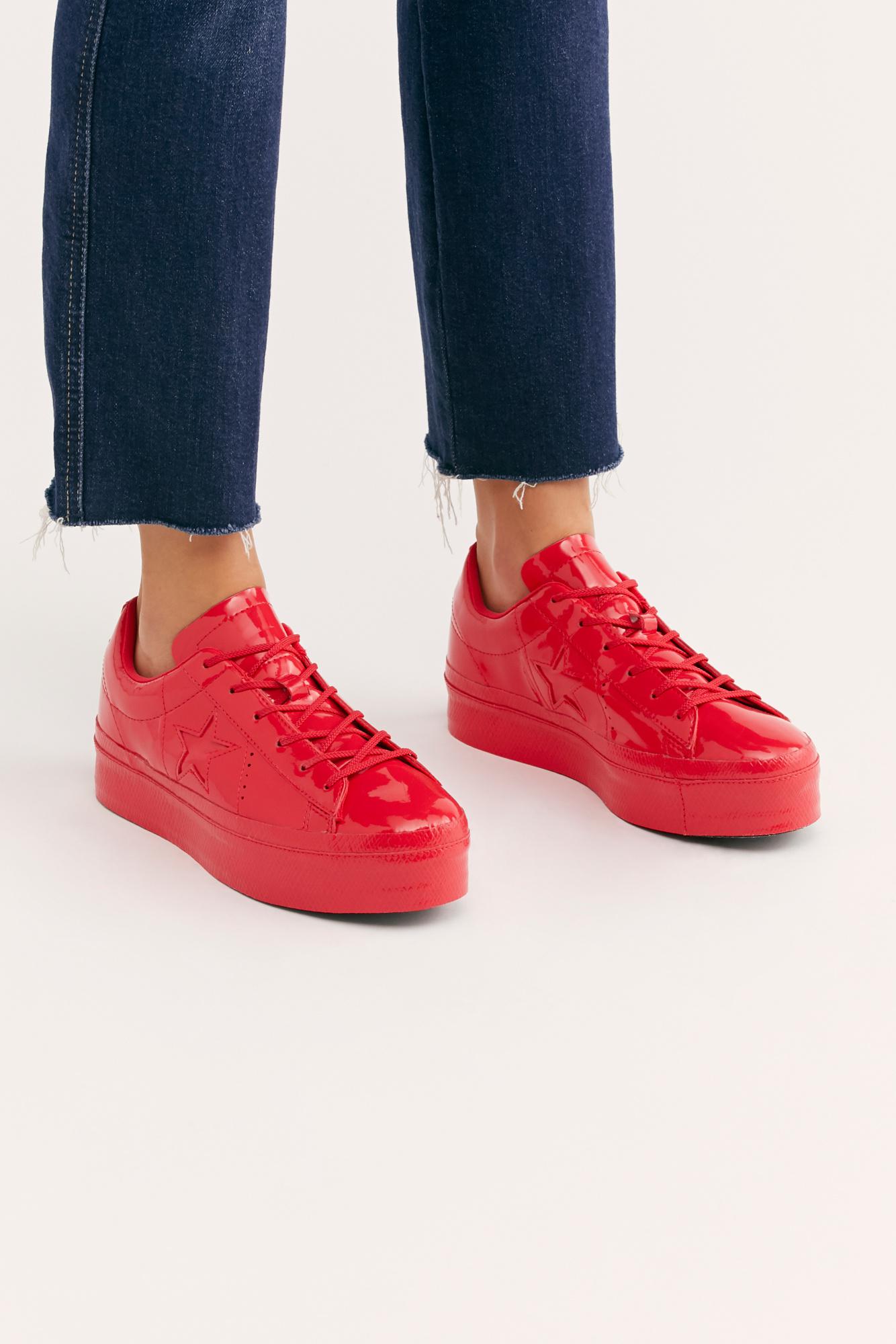 converse one star patent low top sneakers