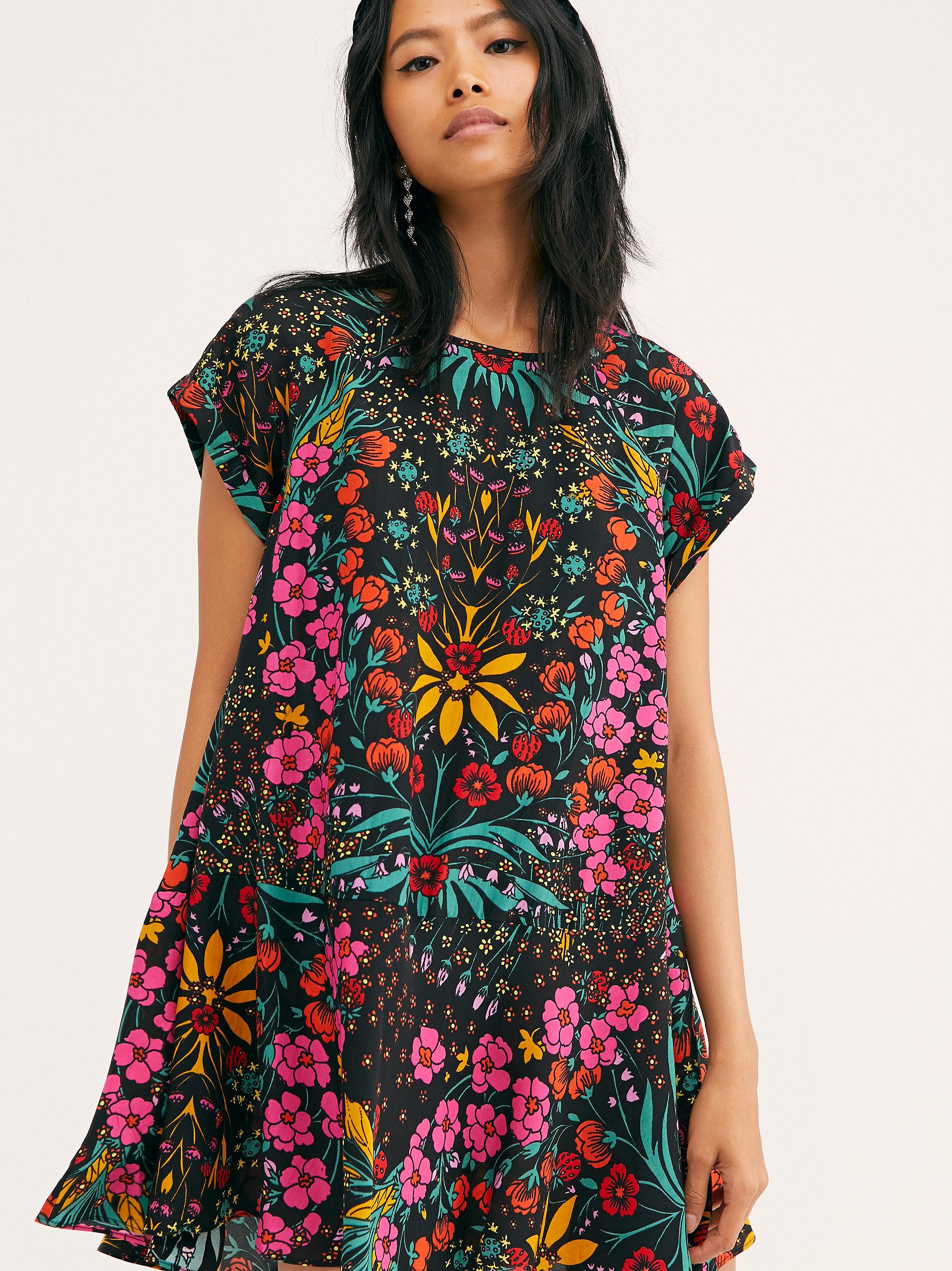 Synthetic Strawberry Fields Mini Dress 