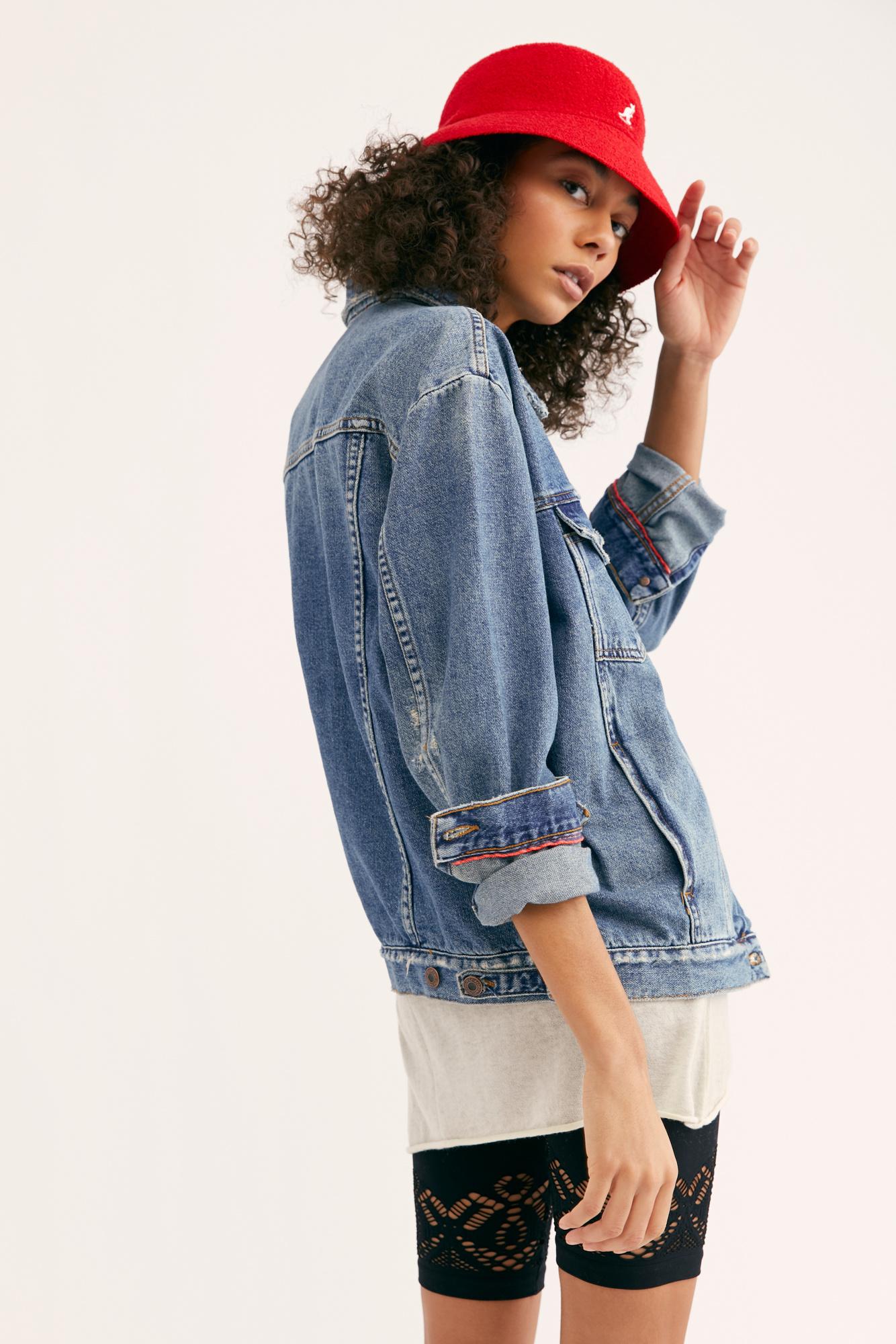 free people ramona denim trucker jacket