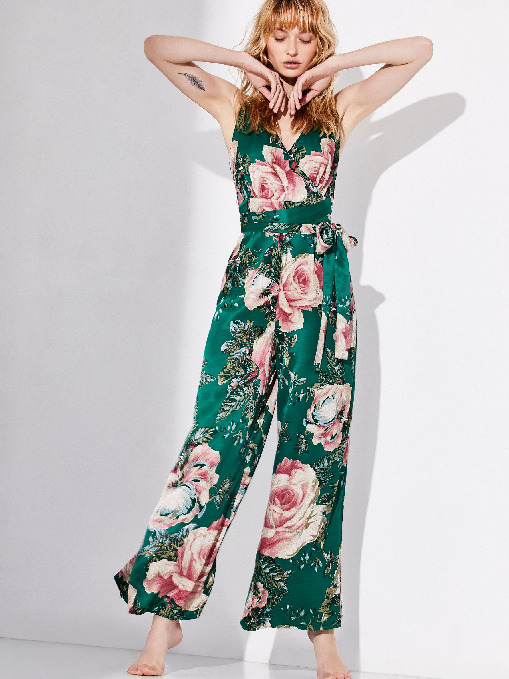 free people cabbage rose jumpsuit