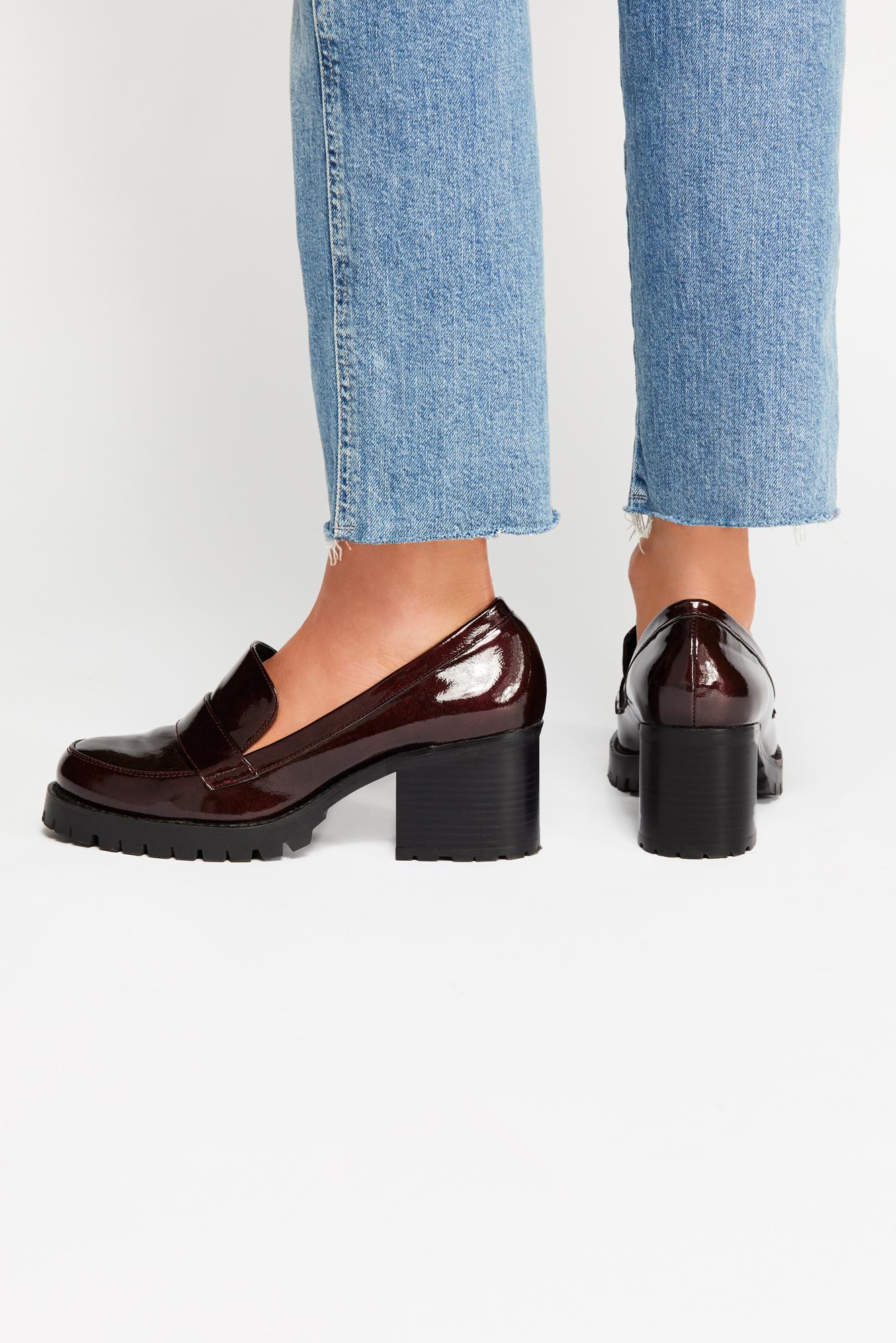 Free People Leather Lexden Block Heel Loafer By Jane And The Shoe in ...