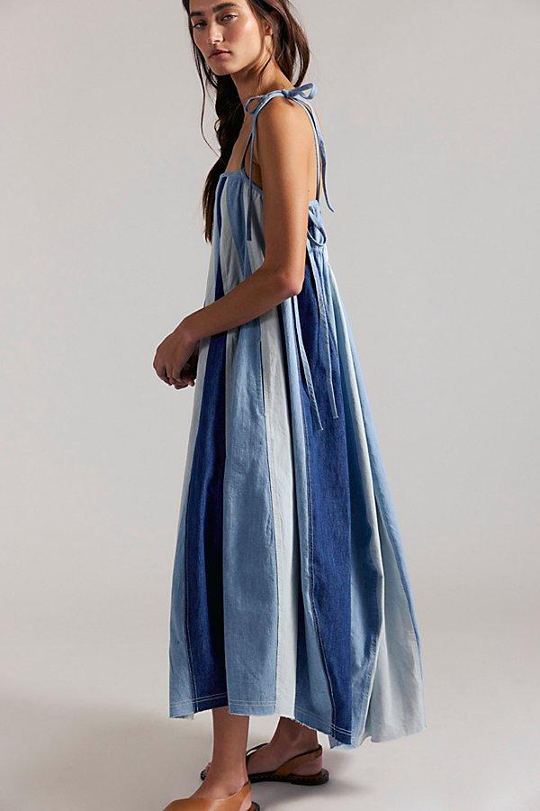 Free People Latta Denim Midi Dress in Blue | Lyst