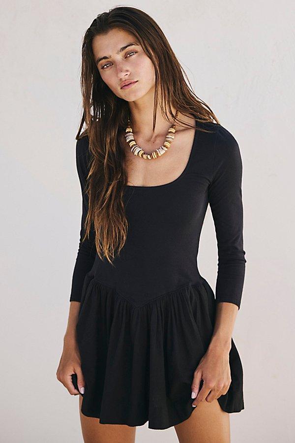 Free People Onda Drop-Waist Long-Sleeve Mini in Black | Lyst Free People Onda Drop-Waist Long-Sleeve Mini in Black | Lyst