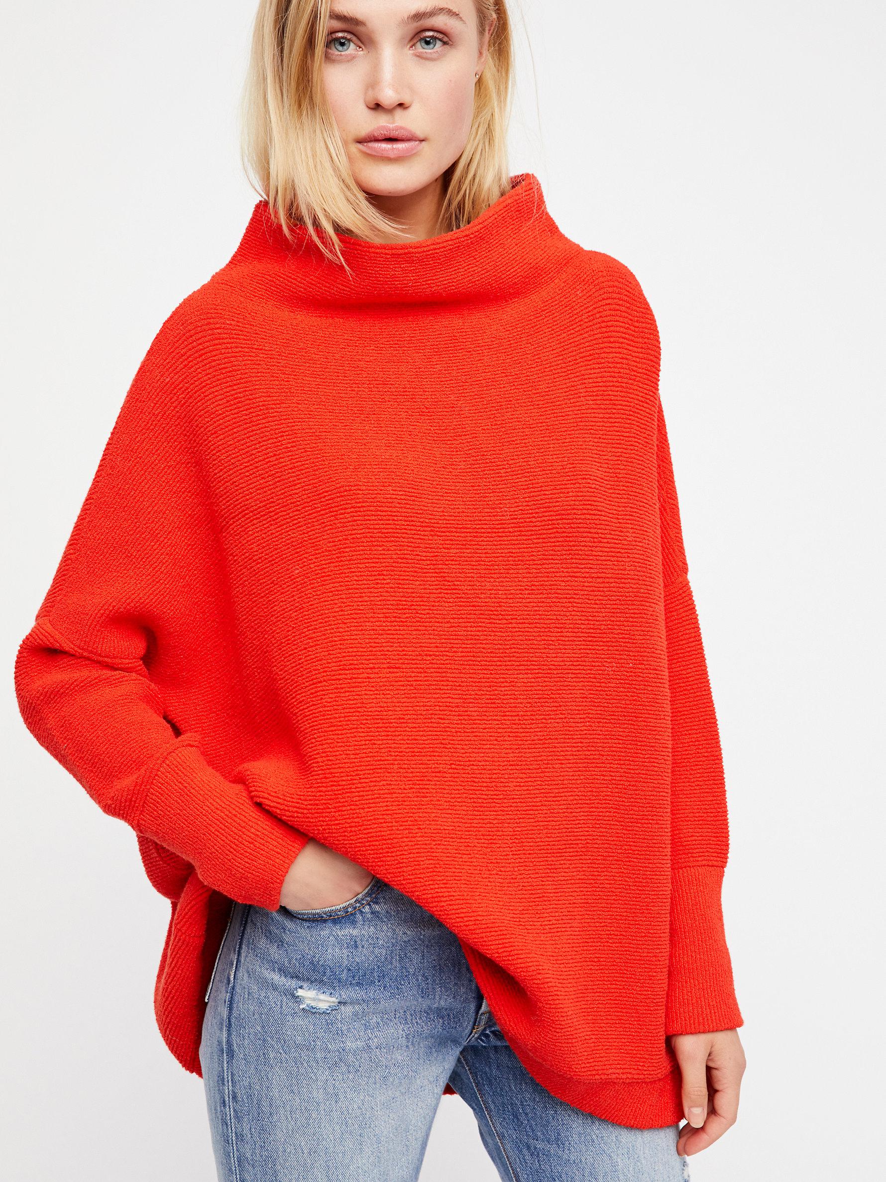 red slouchy jumper