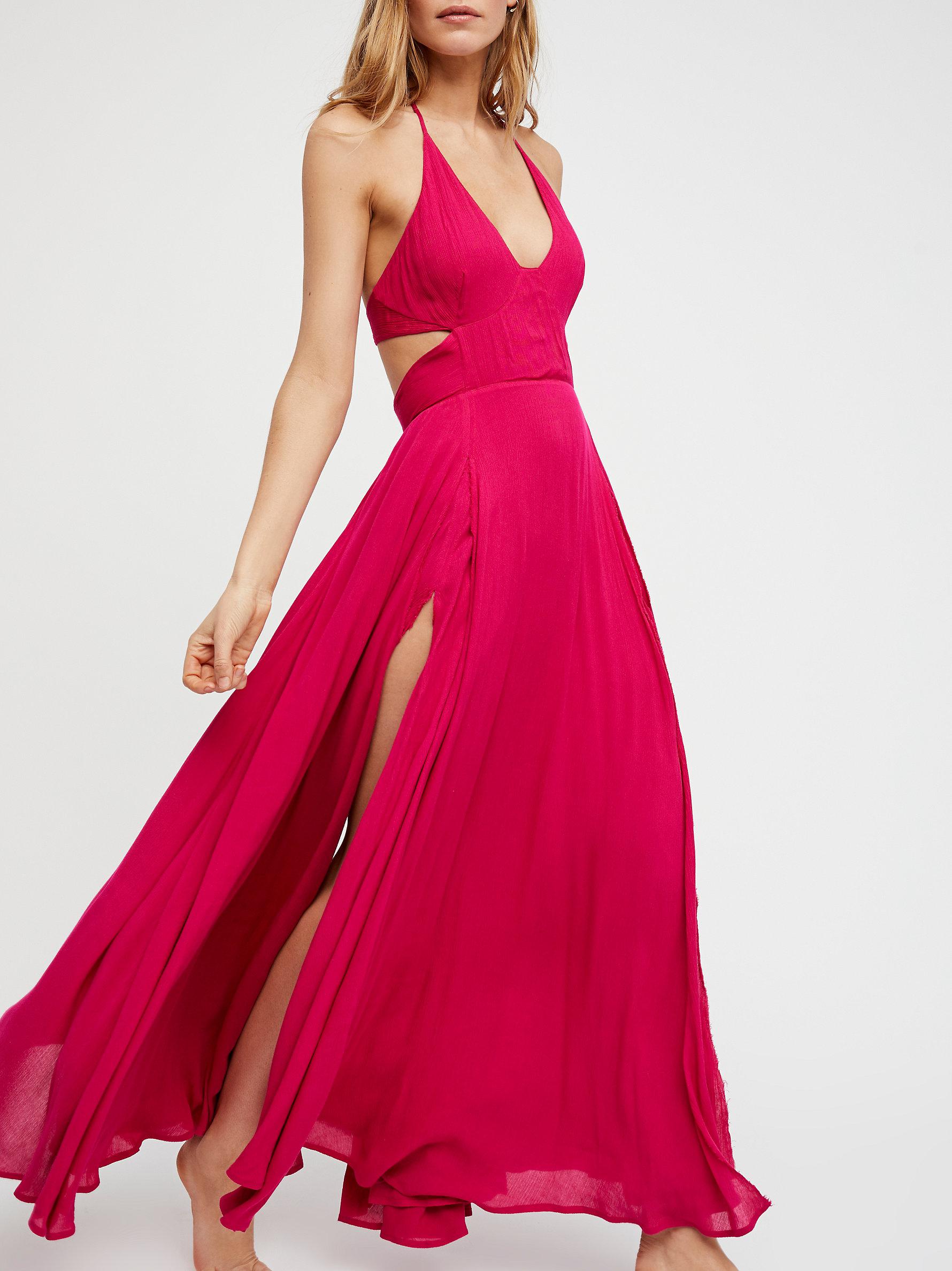 Free People Lille Maxi Dress in Fuschia 