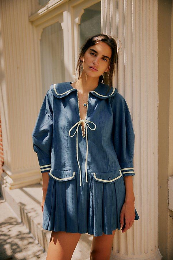 Free People Starboard Mini Dress in Blue | Lyst