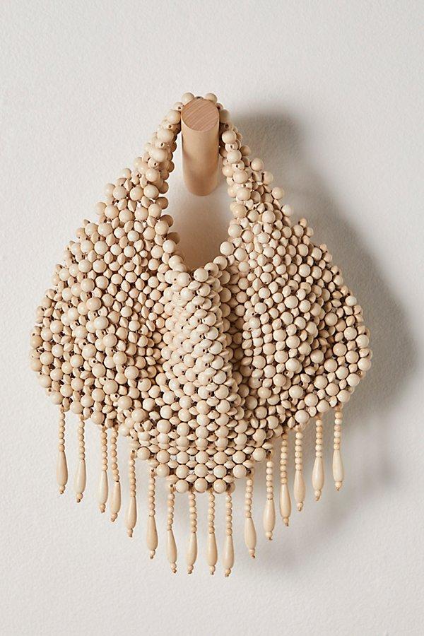 Aranaz Stigma Beaded Clutch in Natural Lyst
