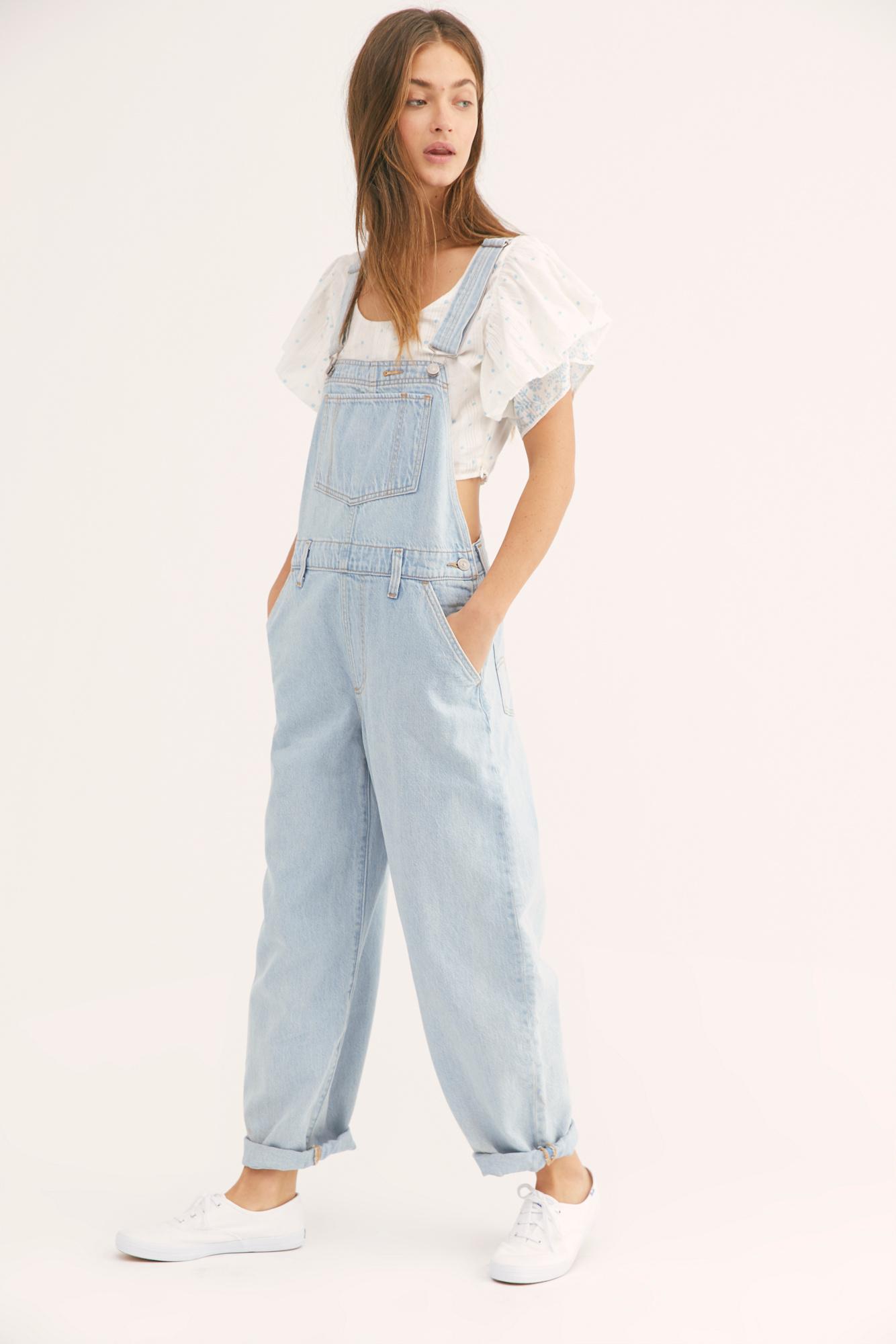 Free People Levi's Baggy Denim Overalls in Blue - Lyst