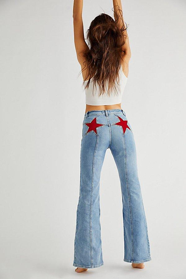 Free People Firecracker Flare Jeans in Red | Lyst UK