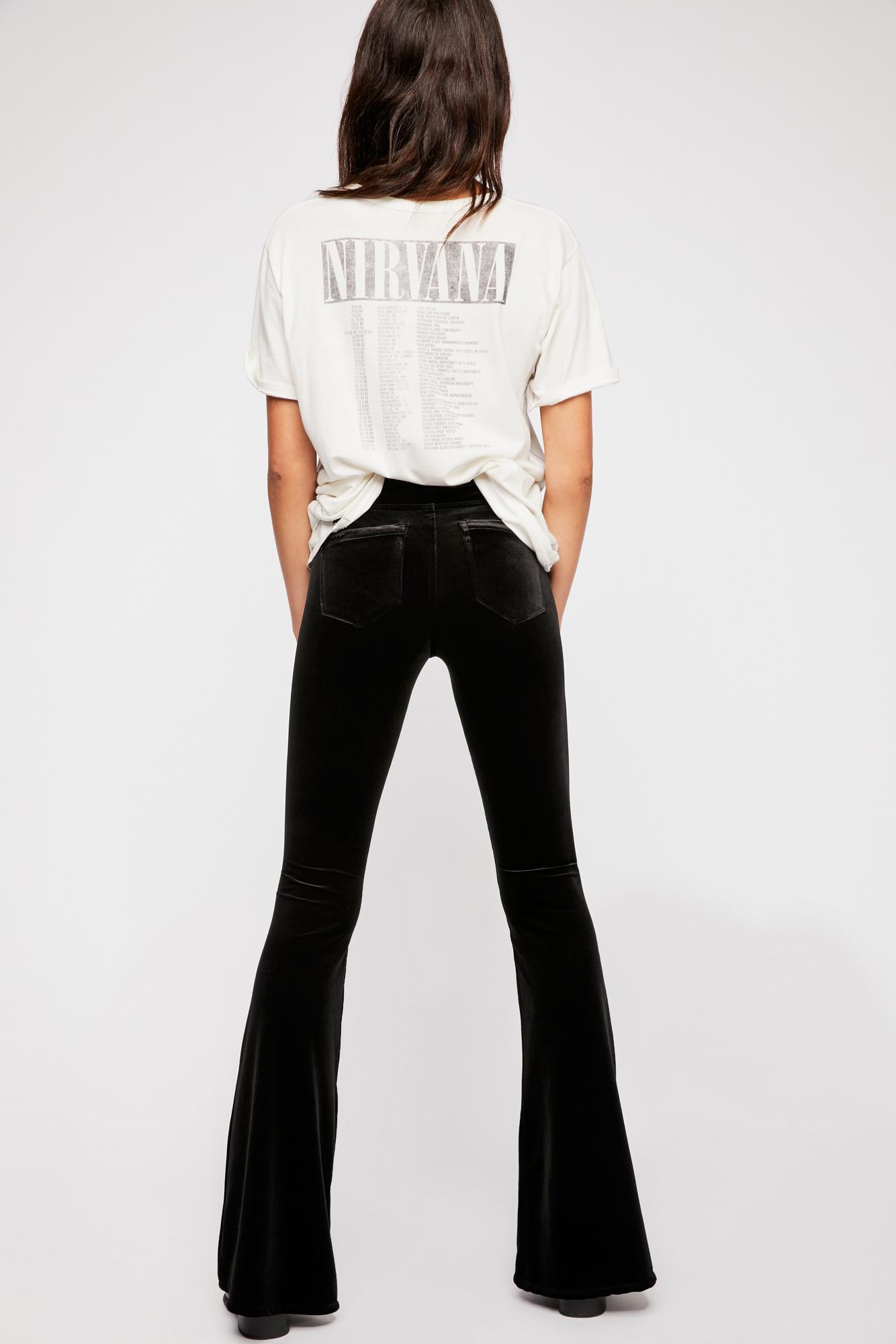 black velvet pull on pants