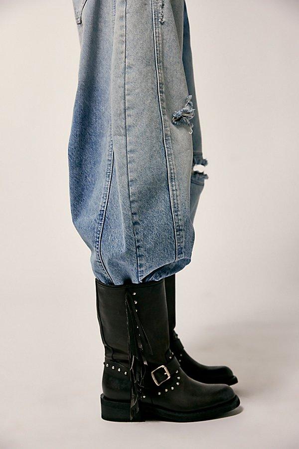 Frye Viv Fringe Engineer Boots in Blue | Lyst UK