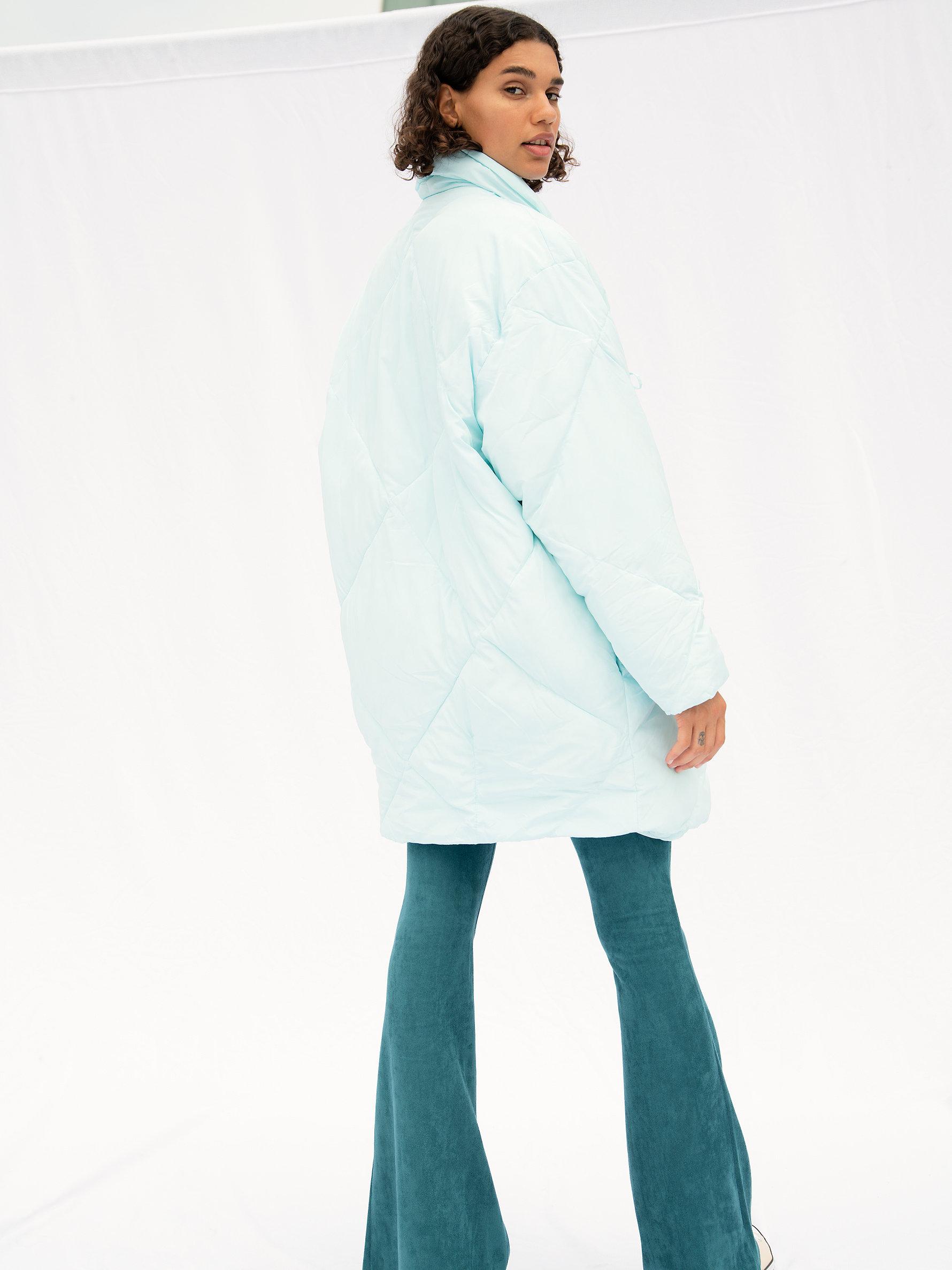 Free People Ella Puffer Coat in Blue 