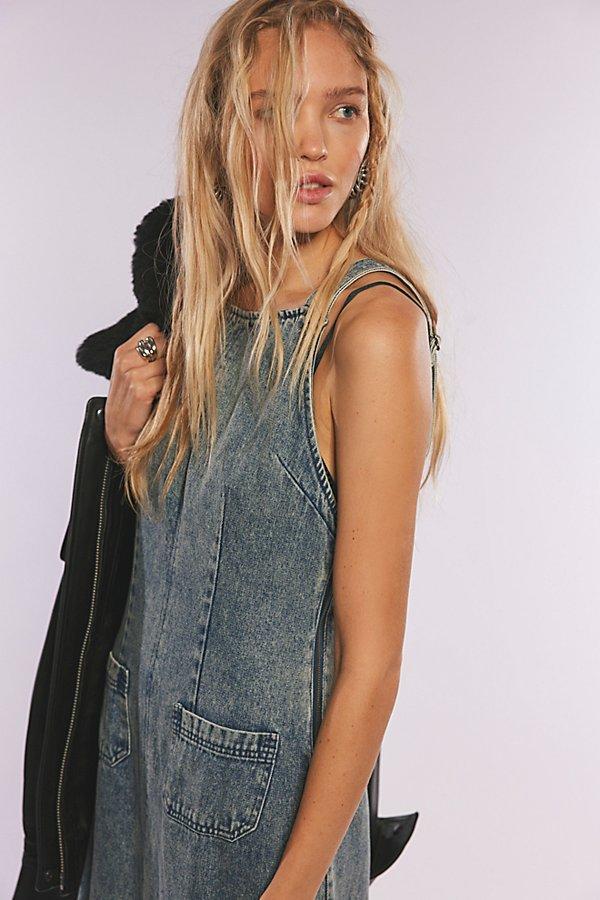 Free People Dex Denim Midi Dress in Blue | Lyst