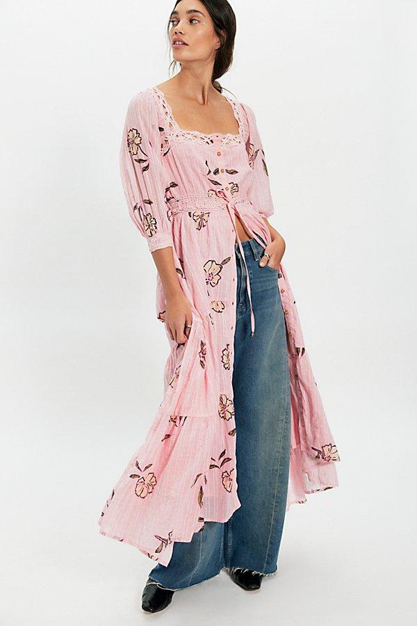 morning meadows long-sleeve maxi dress Free People Morning Meadows Long-Sleeve Maxi Dress - Blushing Pink Combo