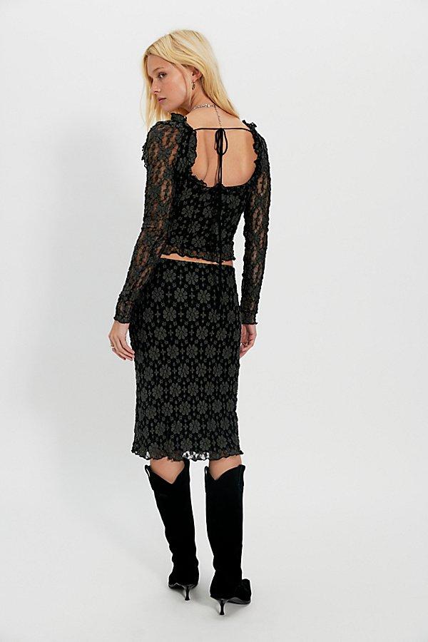 Free People Lucinda Lace Midi Skirt Set in Black | Lyst