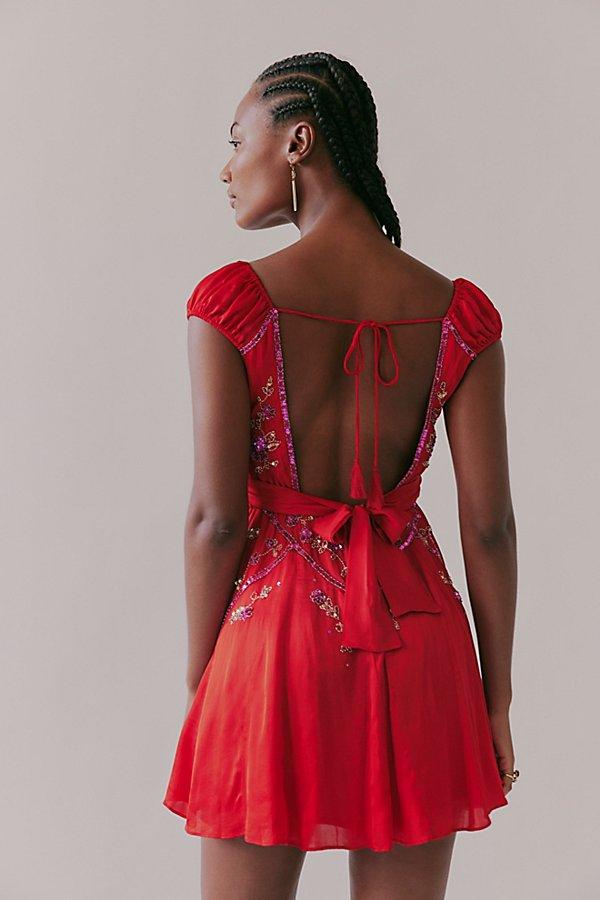 bali juliet embroidered mini dress Butterfly Lace Gold Embroidered Dress main image 0