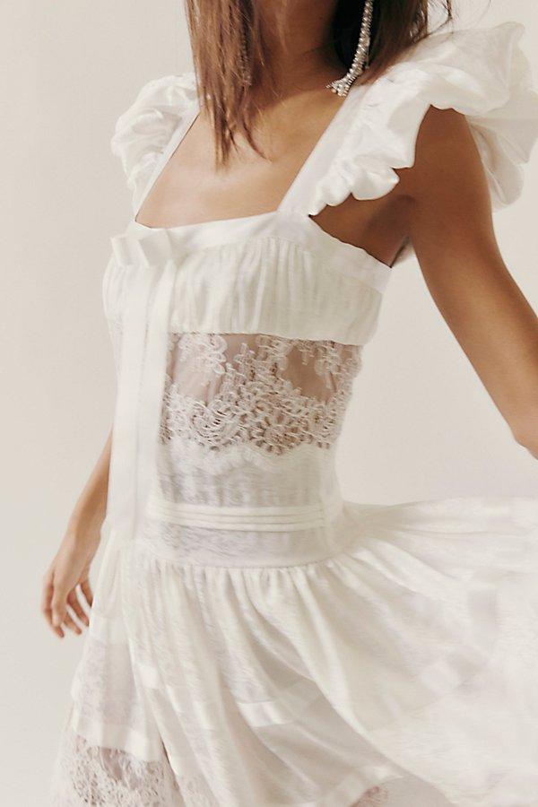 For Love & Lemons Anabelle Lace Gown in Natural | Lyst For Love & Lemons Anabelle Lace Gown in Natural | Lyst