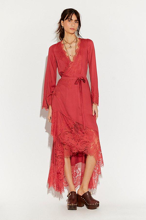 nigel preston wrap soho dress + this beautiful dress features a soft fabrication and flattering wrap silhouette with feminine lace trim and a high Nigel Preston Wrapped Dress Free