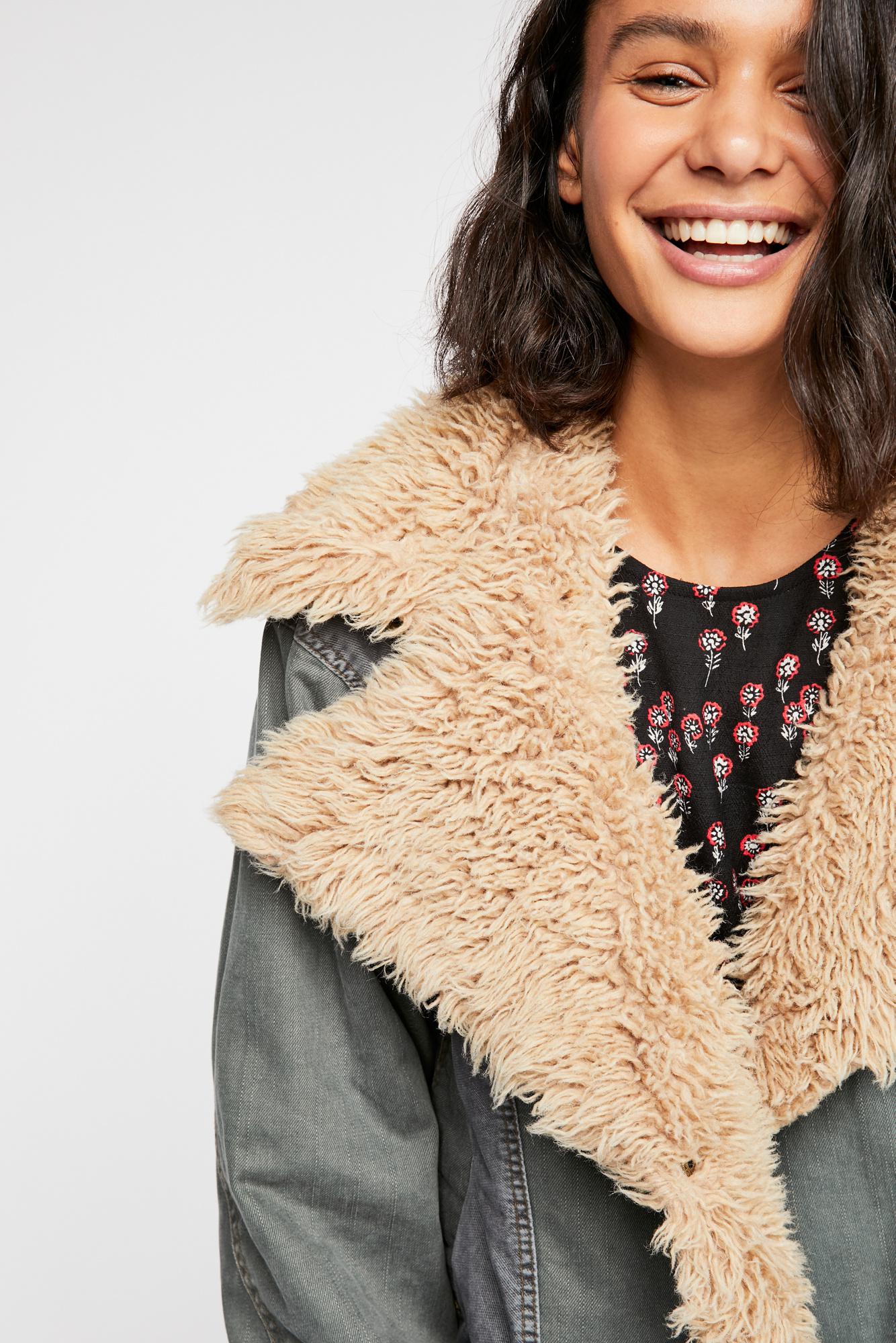 free people owens sherpa denim jacket