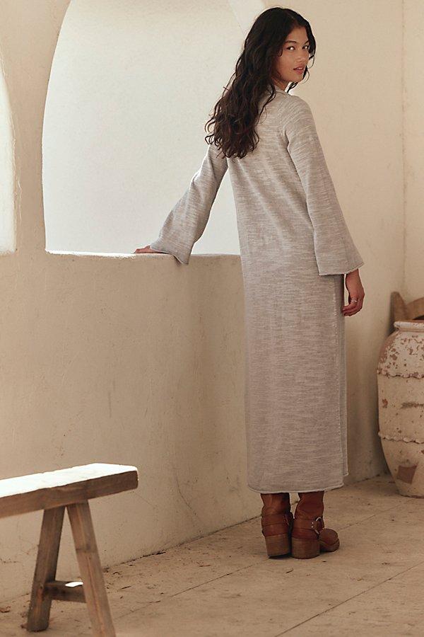 maxi dress with 2 slits Slate Pleated Maxi Dress with Side Slits