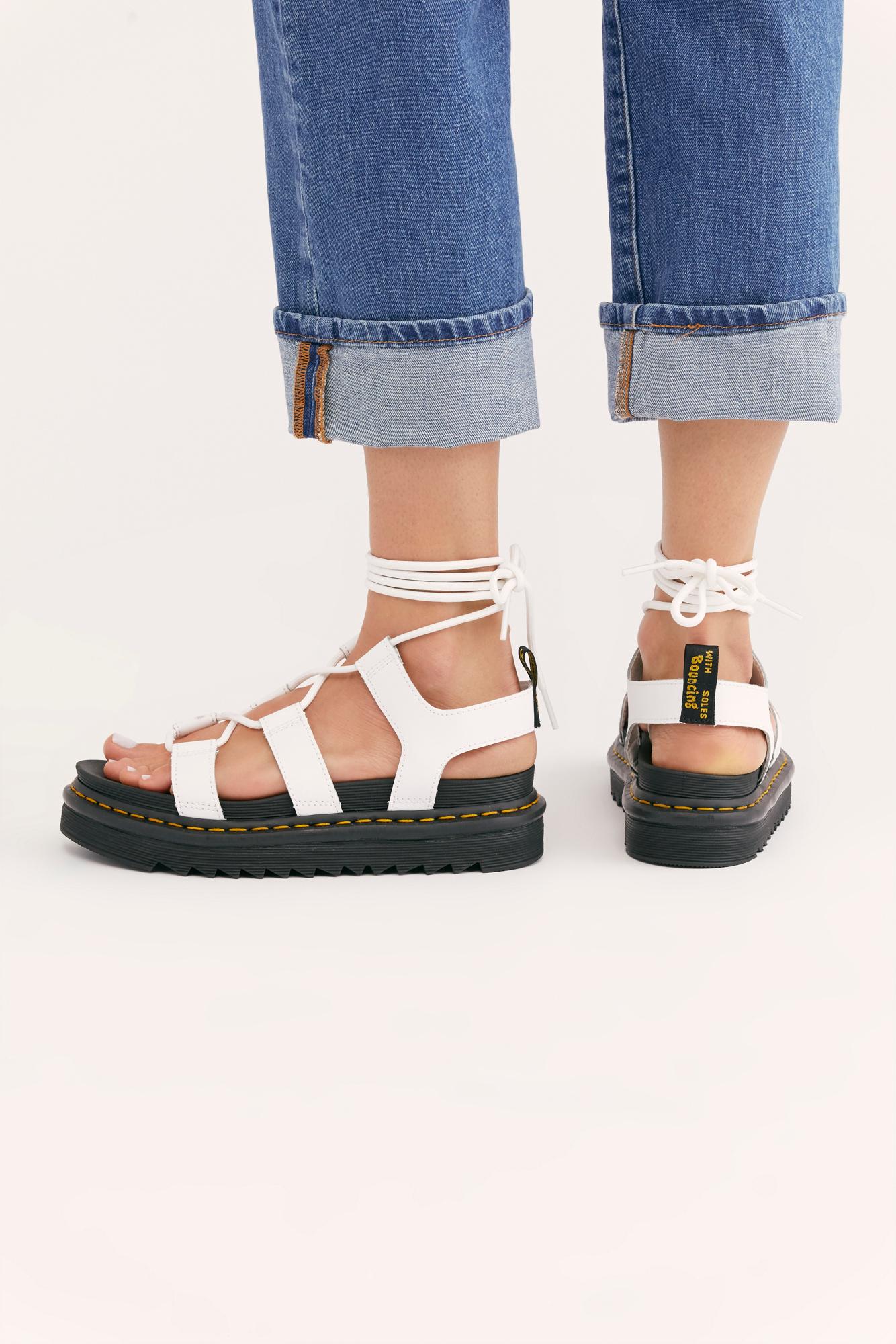 Free People Dr. Martens Nartilla Flatform Sandals in White - Lyst