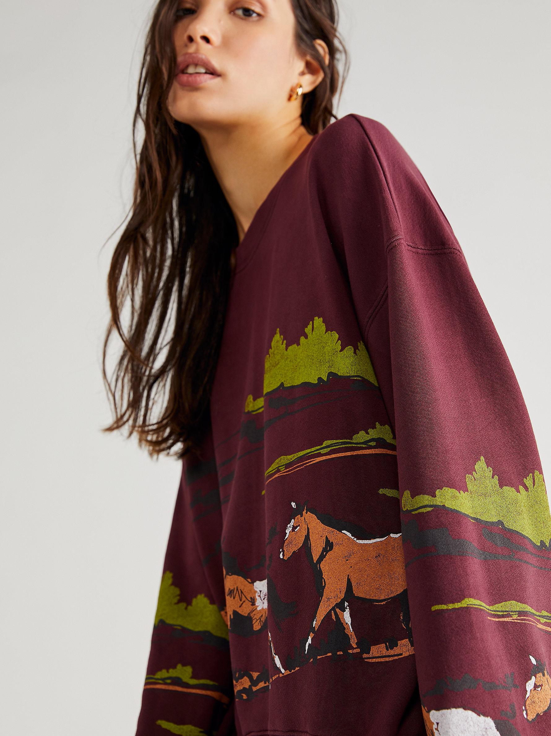 Neon Floral Horses Crewneck