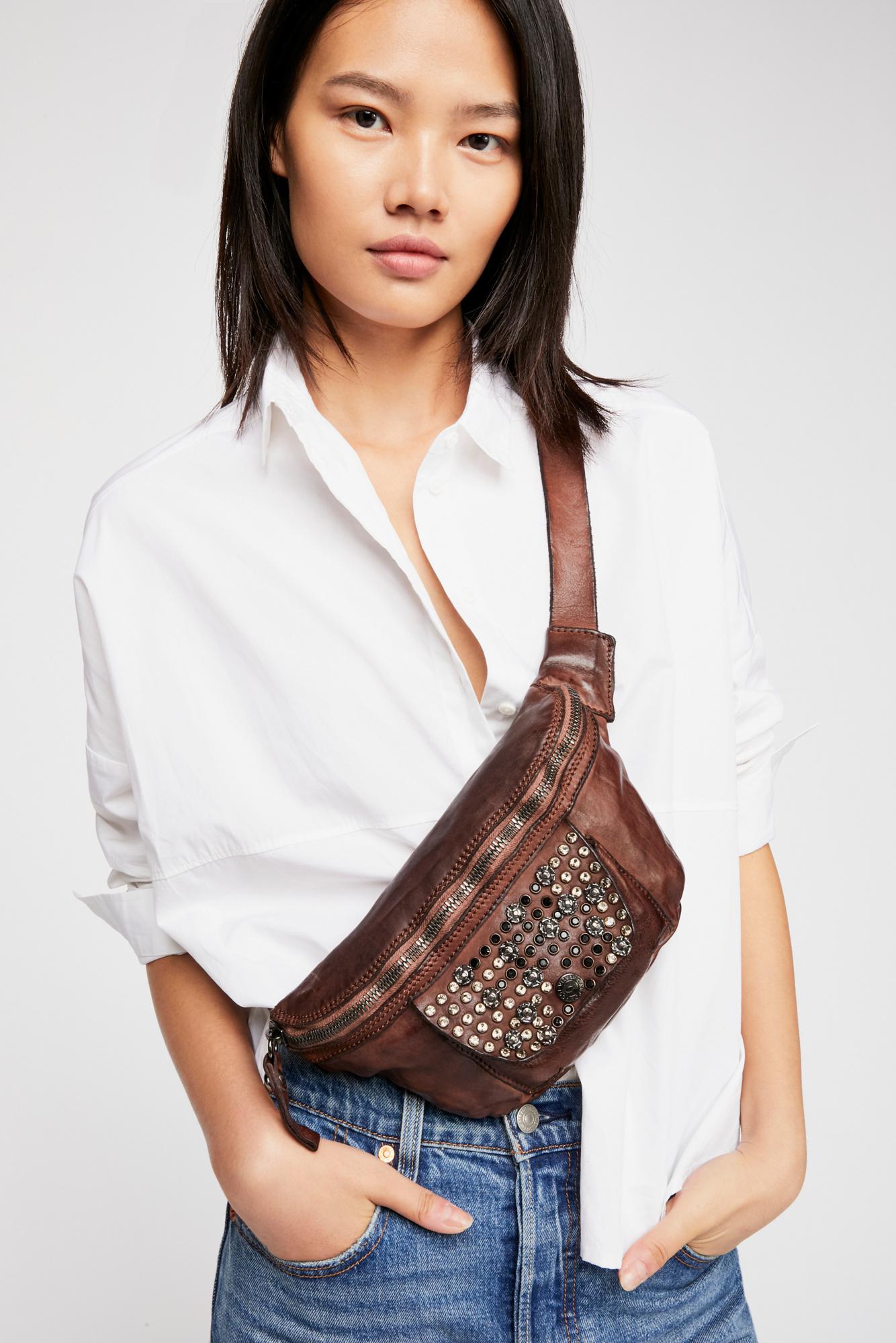 Free People Nola Studded Belt Bag By Campomaggi in Brown | Lyst